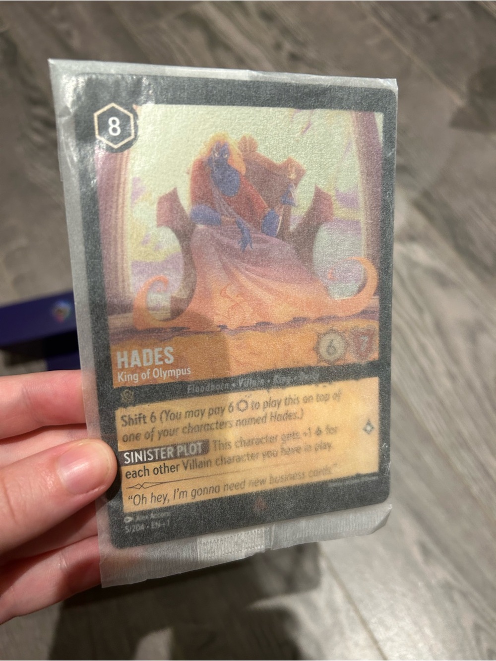 Sealed oversized lorcana card hades
